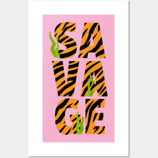 Savage Tiger Print Posters and Art